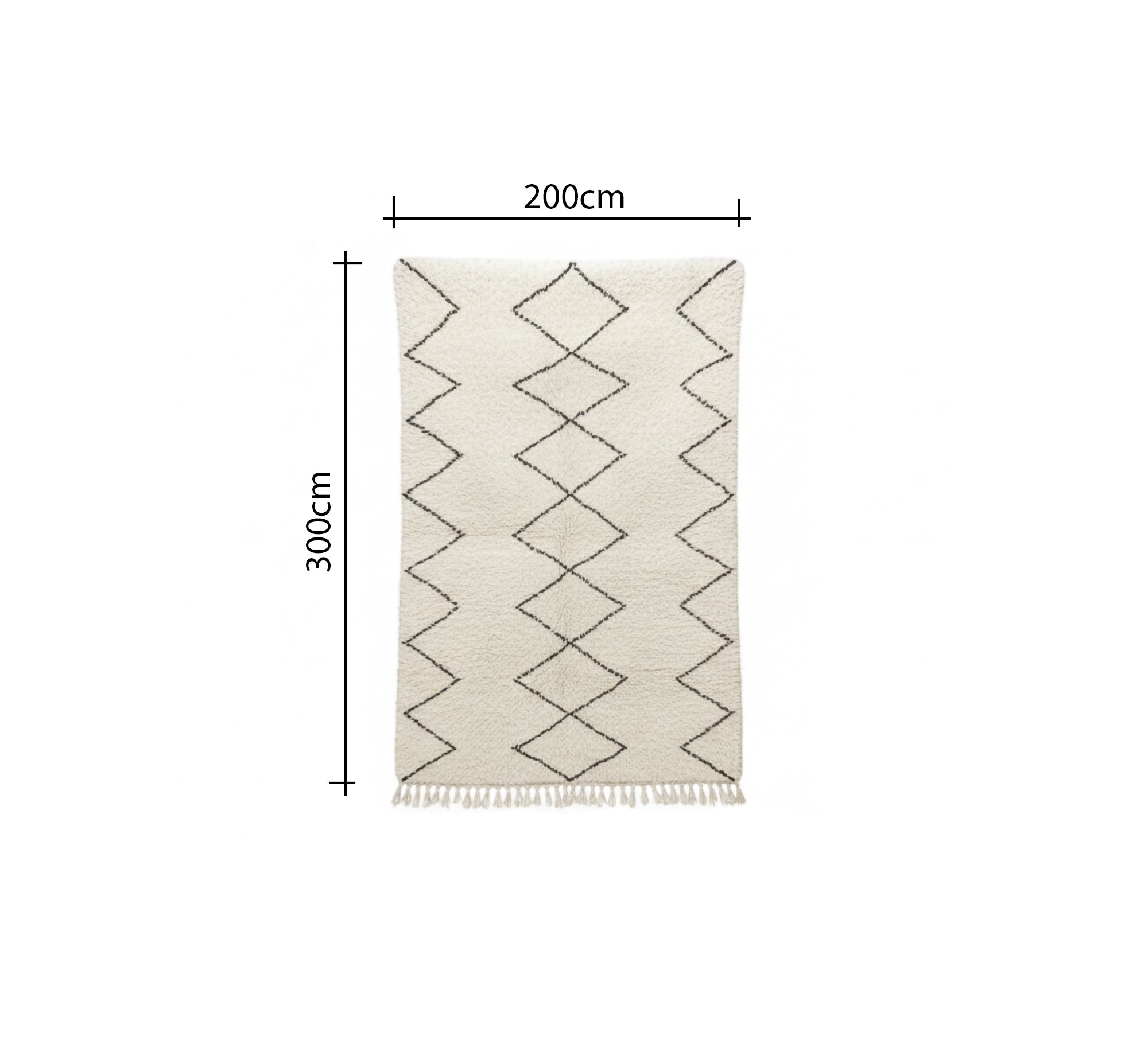 Creamy wool rug with dark zigzag stripes - Vitrine Furniture - Accessories