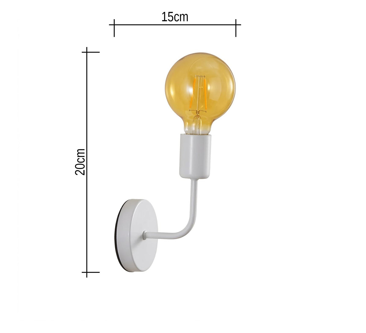 Curved Arm Exposed Globe Bulb Sconce - Vitrine Furniture - Wall Sconce