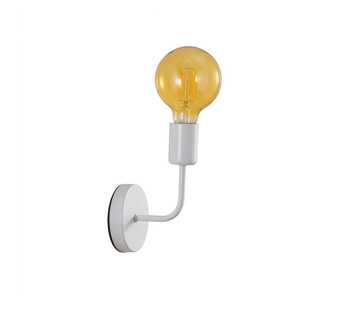 Curved Arm Exposed Globe Bulb Sconce - Vitrine Furniture - Wall Sconce