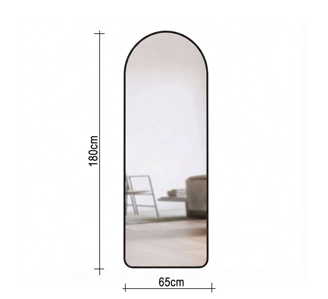Curved floor mirror with a back stand - Vitrine Furniture - Mirrors
