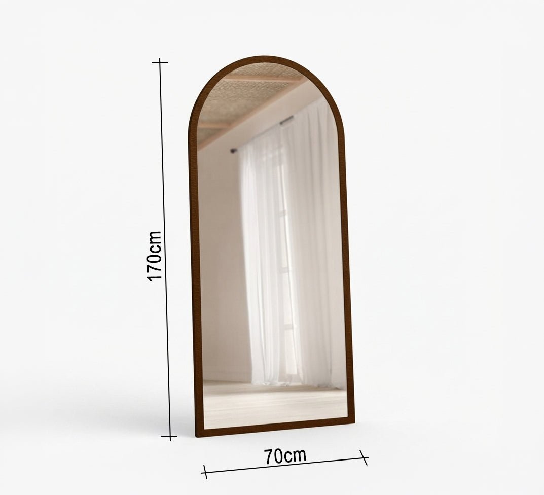 Curved Floor Mirror with Thin Frame - Vitrine Furniture - Mirrors