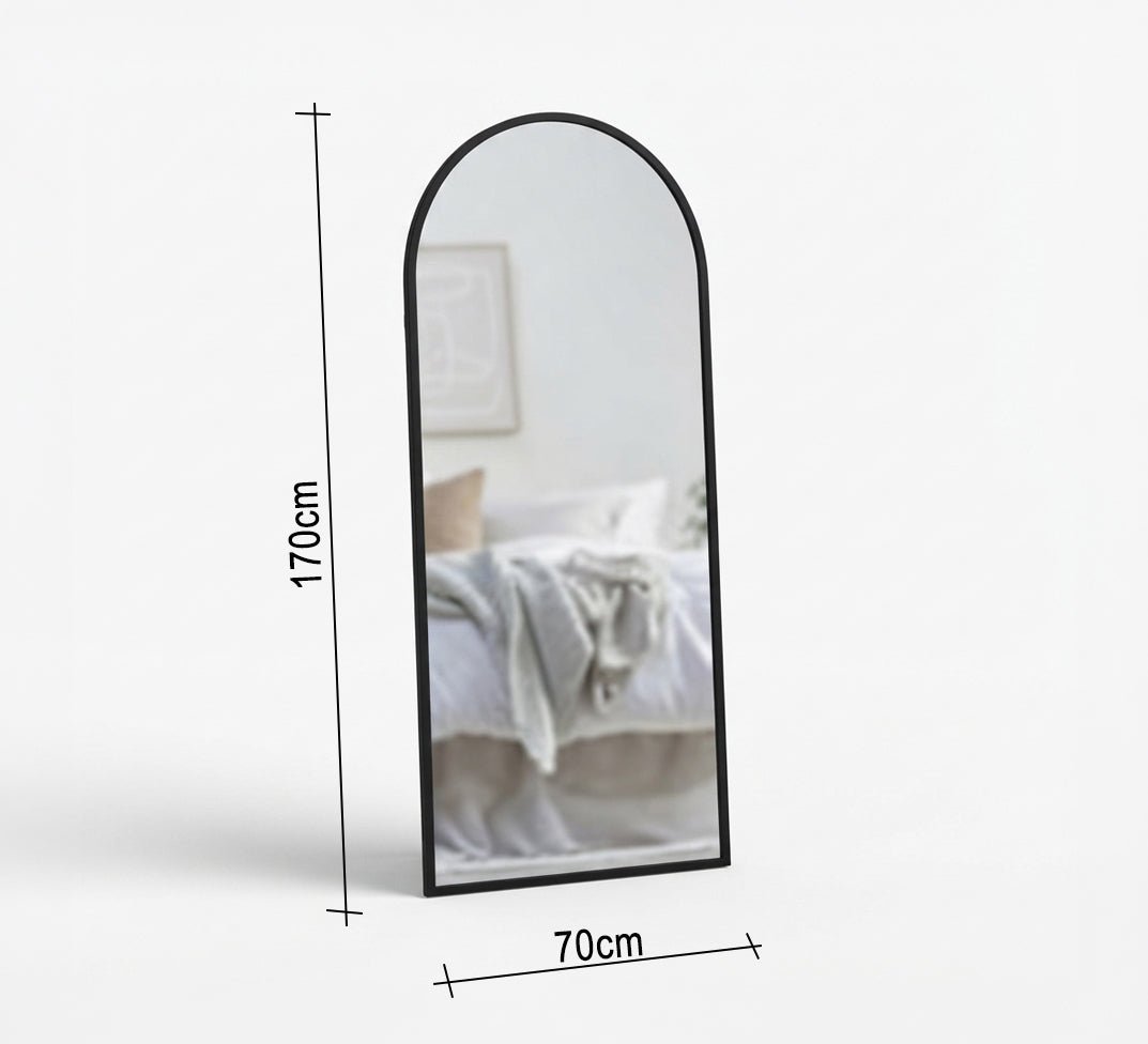 Curved Floor Mirror with Thin Frame - Vitrine Furniture - Mirrors