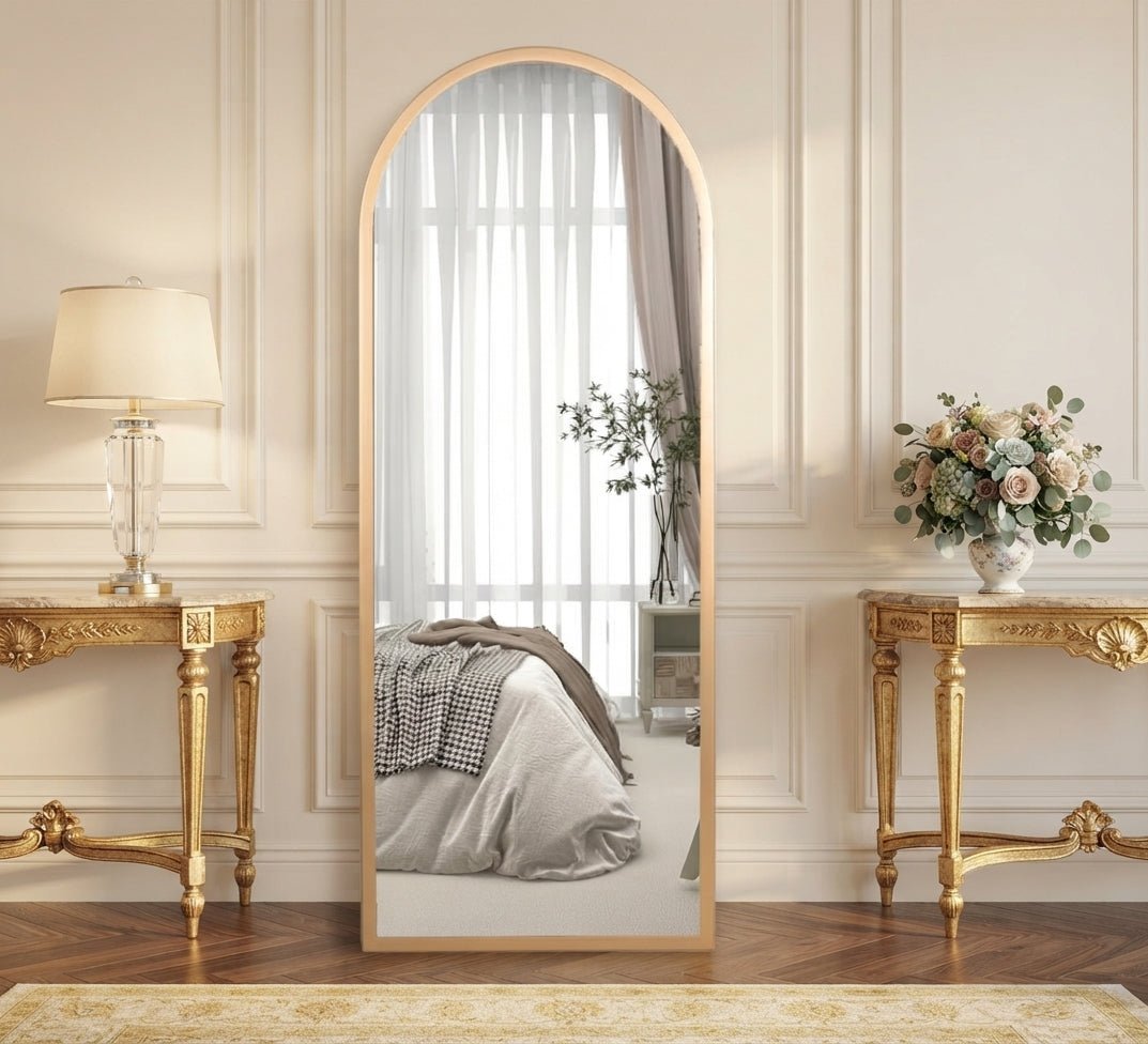 Curved Floor Mirror with Thin Frame - Vitrine Furniture - Mirrors