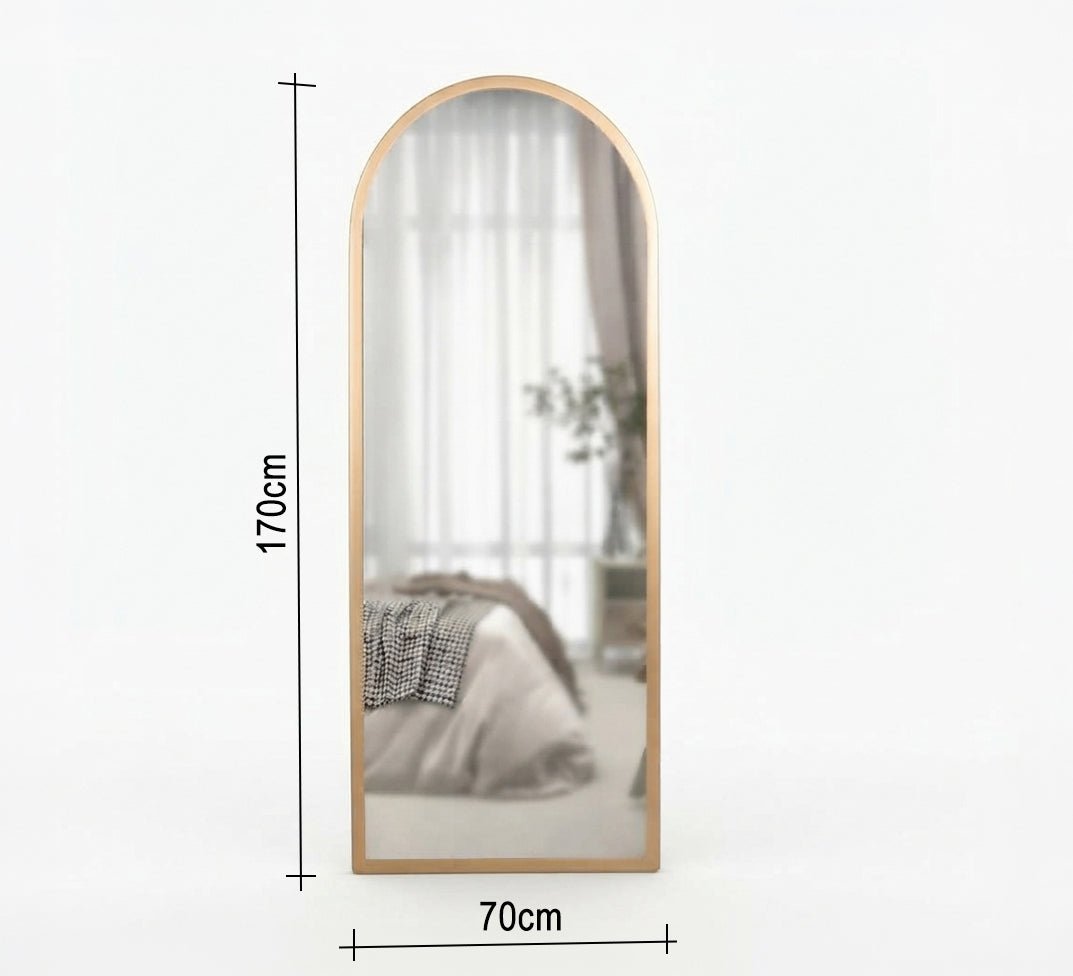 Curved Floor Mirror with Thin Frame - Vitrine Furniture - Mirrors