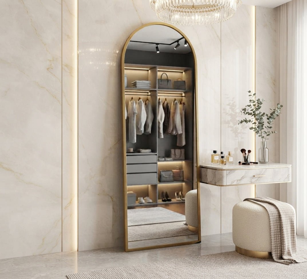 Curved Full-Length Dressing Room Mirror - Vitrine Furniture - Mirrors