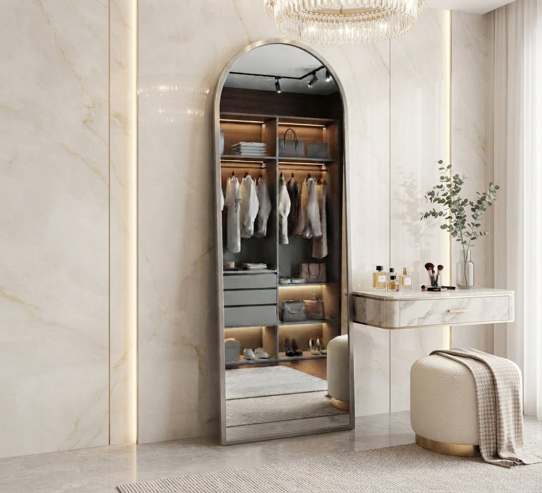 Curved Full-Length Dressing Room Mirror - Vitrine Furniture - Mirrors