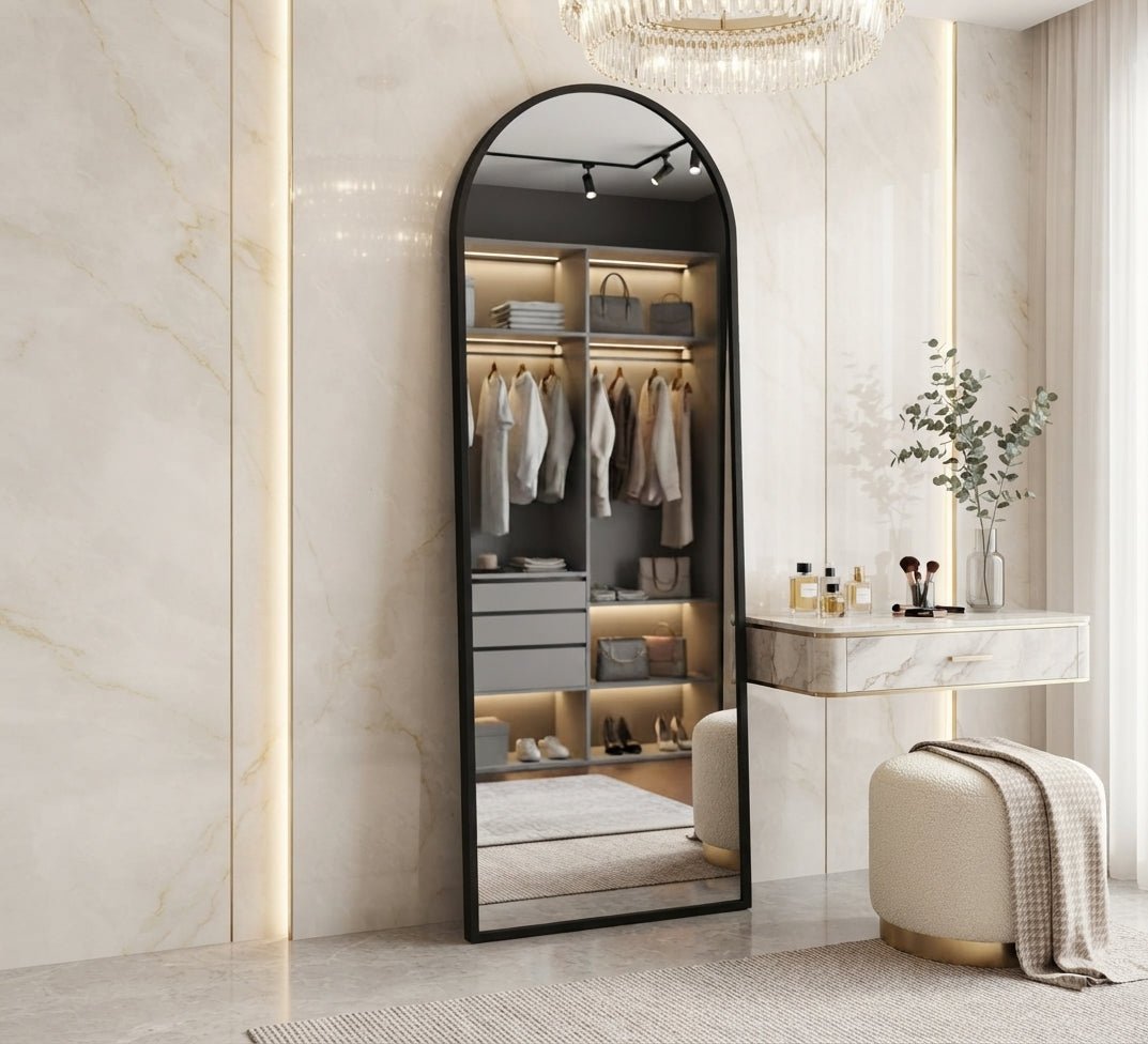 Curved Full-Length Dressing Room Mirror - Vitrine Furniture - Mirrors