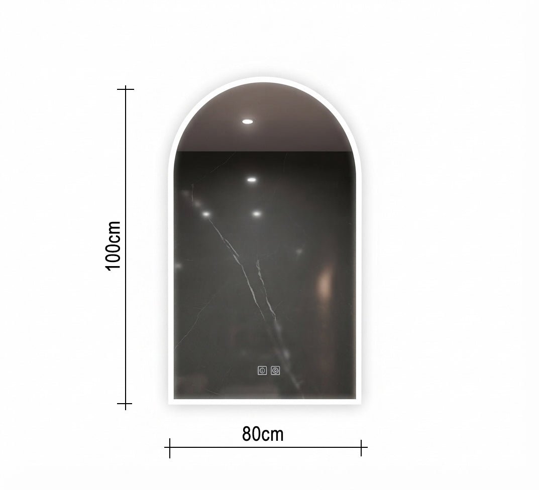 Curved mirror with a thin light frame - Vitrine Furniture - Mirrors
