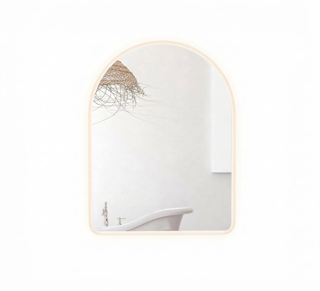 Curved Mirror with Warm Backlight - Vitrine Furniture - Mirrors