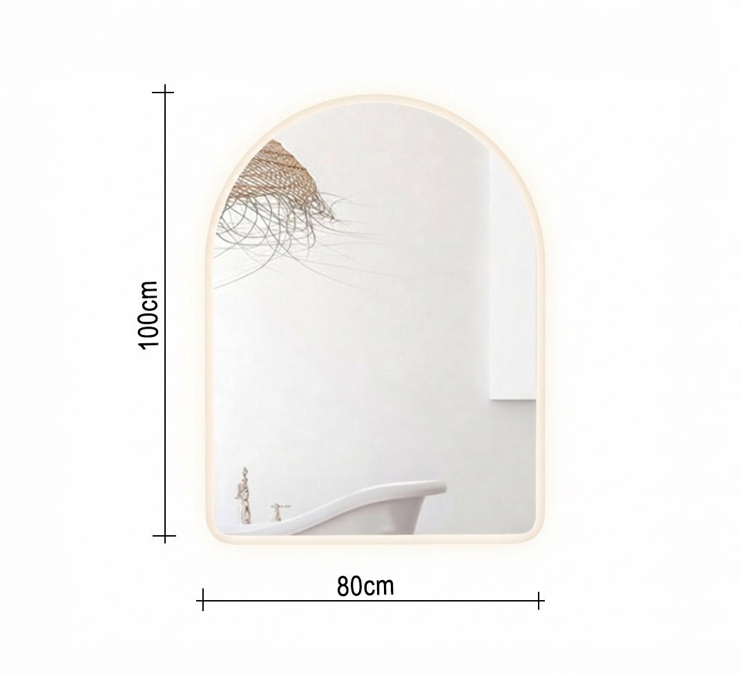 Curved Mirror with Warm Backlight - Vitrine Furniture - Mirrors