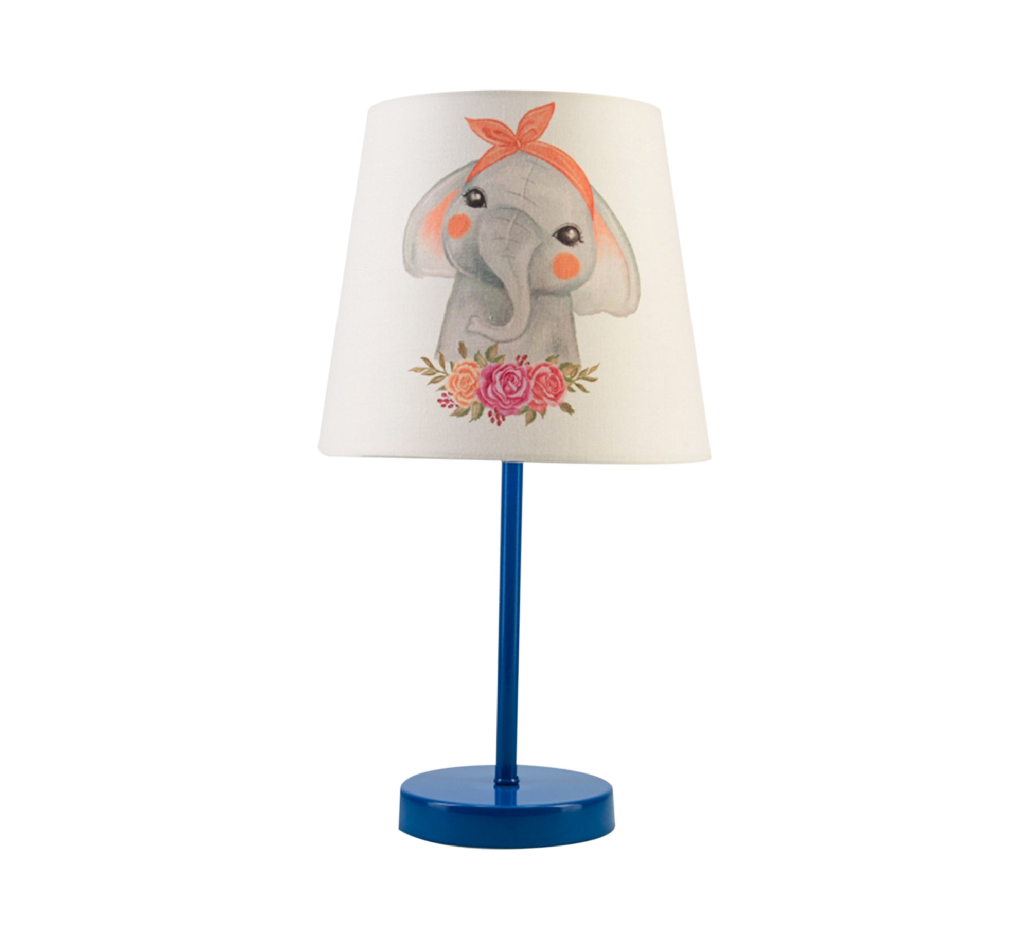 Cute Elephant Lamp, Flower Light for Your Baby's Room with Blue Base - Vitrine Furniture - Lighting