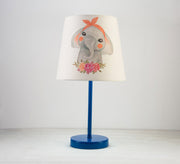 Cute Elephant Lamp, Flower Light for Your Baby's Room with Blue Base - Vitrine Furniture - Lighting