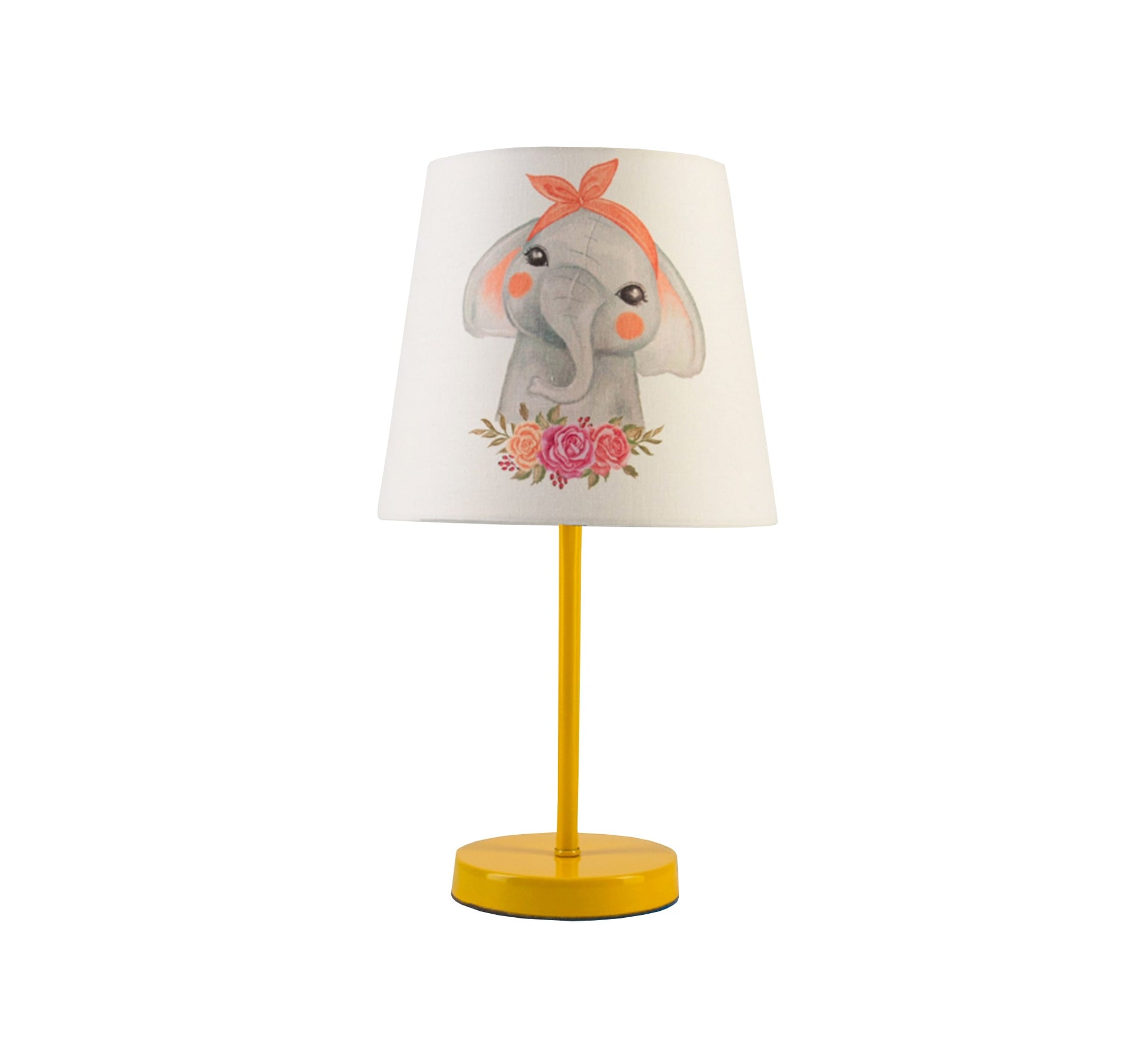 Cute Elephant Lamp, Flower Light for Your Baby's Room with Gold Base - Vitrine Furniture - Lighting