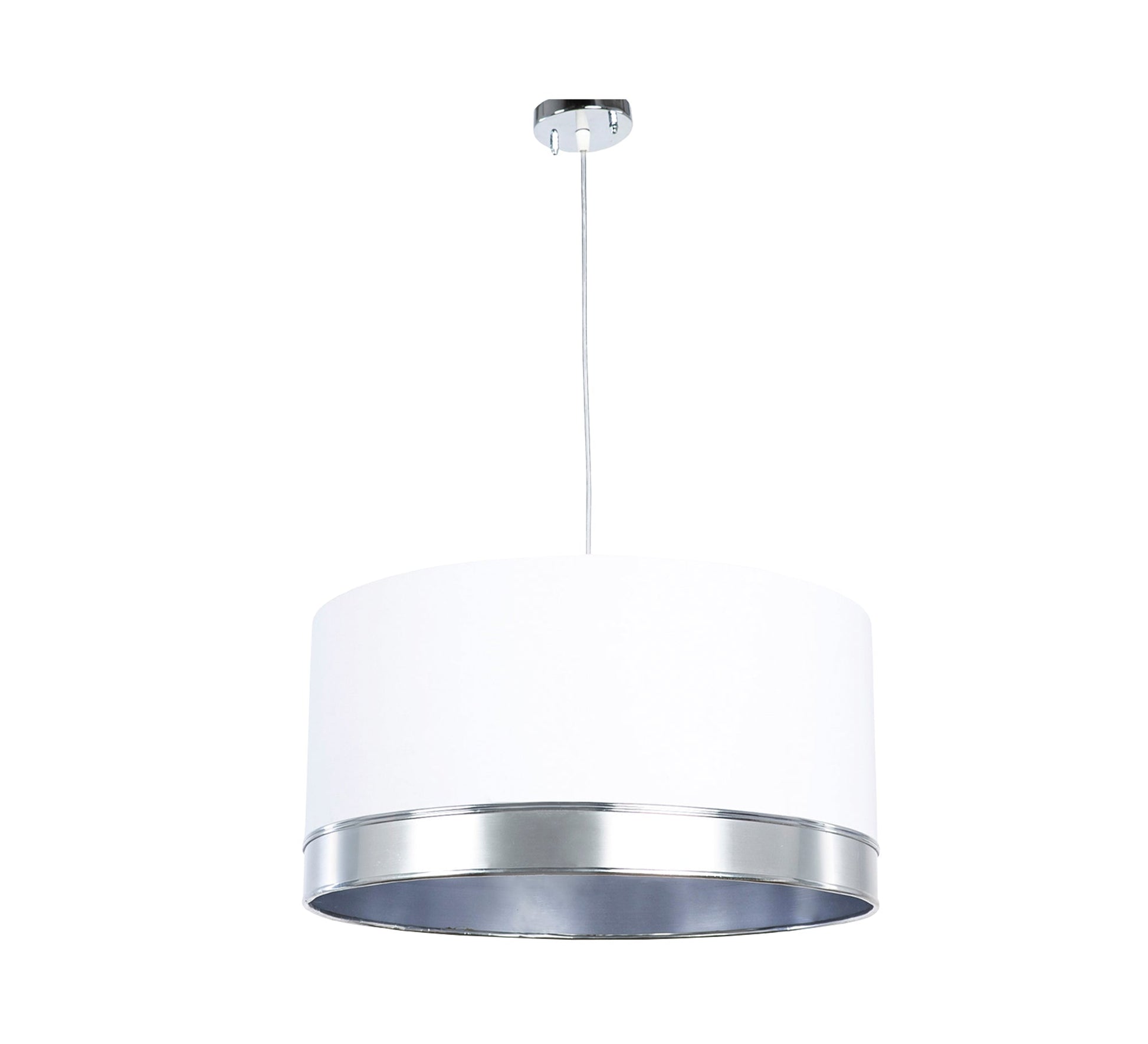 Cylinder chandelier with silver steel frame - Vitrine Furniture - Lighting