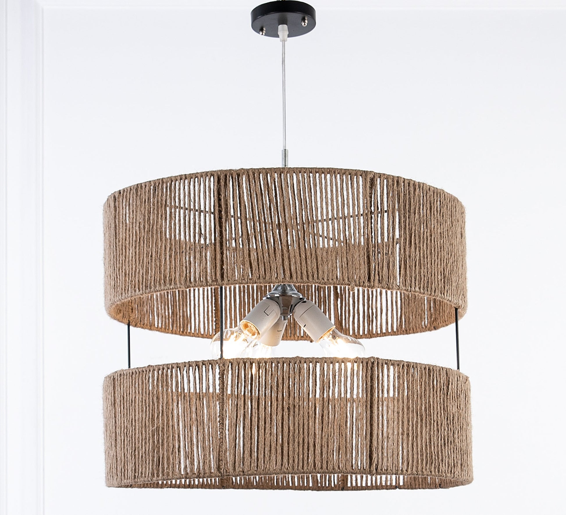 Cylindrical bamboo ceiling lamp - Vitrine Furniture - Lighting