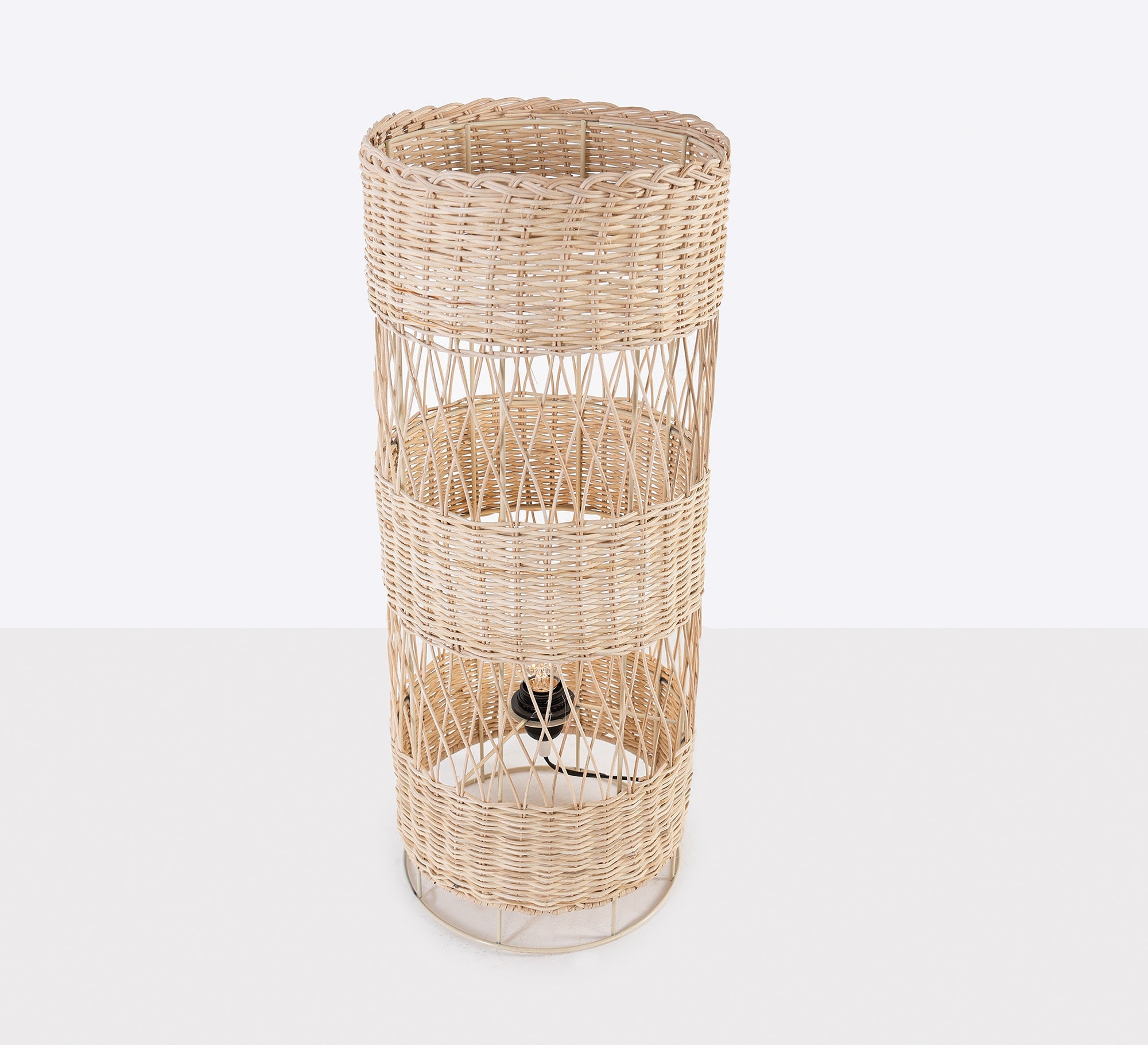 Cylindrical bamboo desk lamp - Vitrine Furniture - Lighting