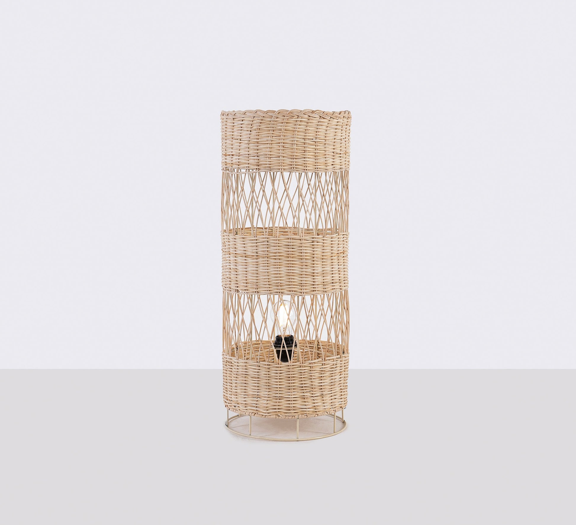 Cylindrical bamboo desk lamp - Vitrine Furniture - Lighting