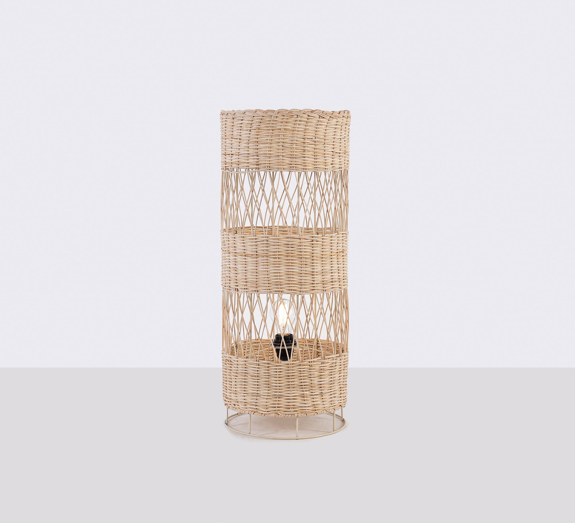 Cylindrical bamboo desk lamp - Vitrine Furniture - Lighting