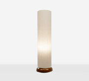 Cylindrical floor lamp with warm wooden base - Vitrine Furniture - Lighting