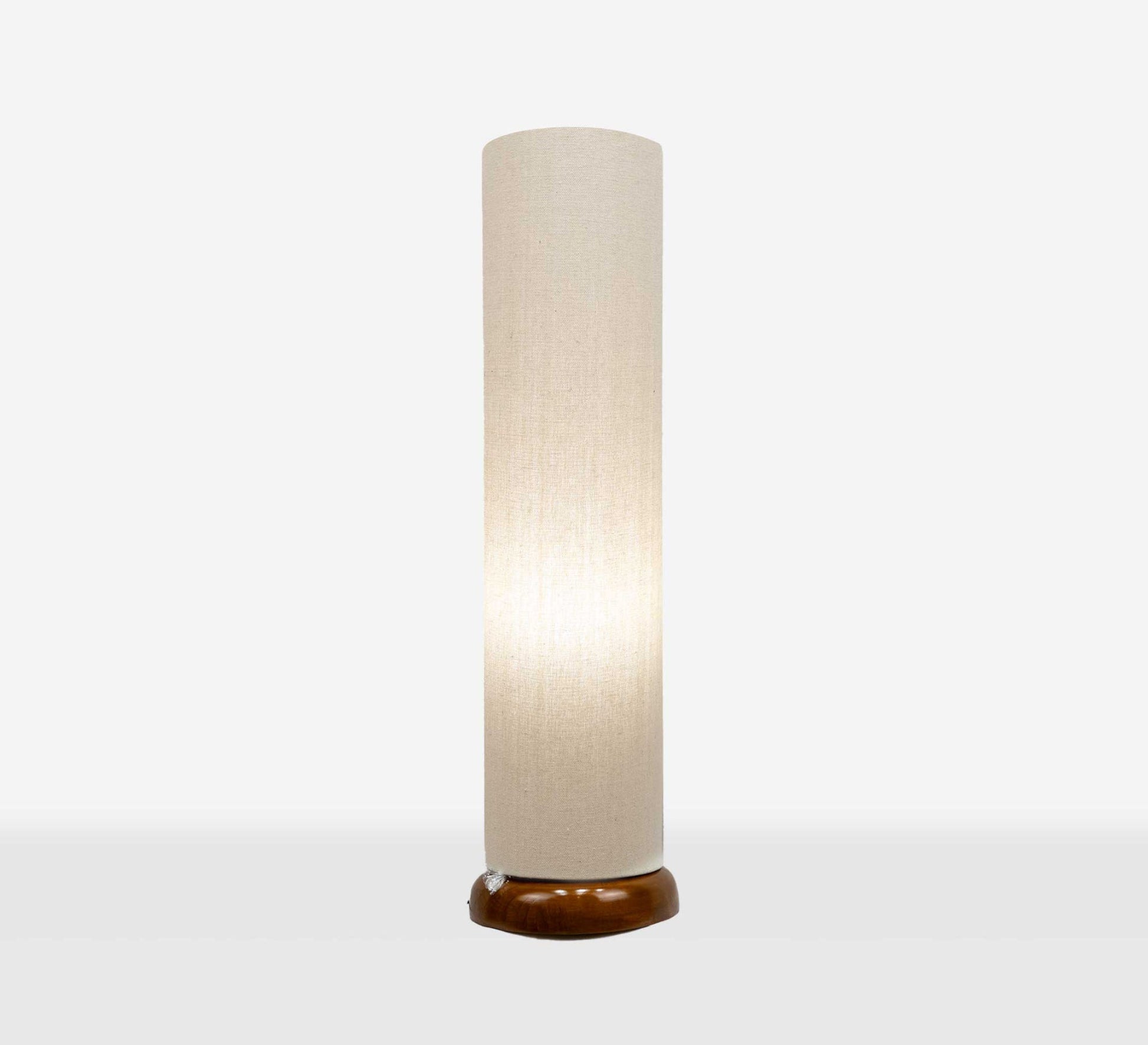 Cylindrical floor lamp with warm wooden base - Vitrine Furniture - Lighting