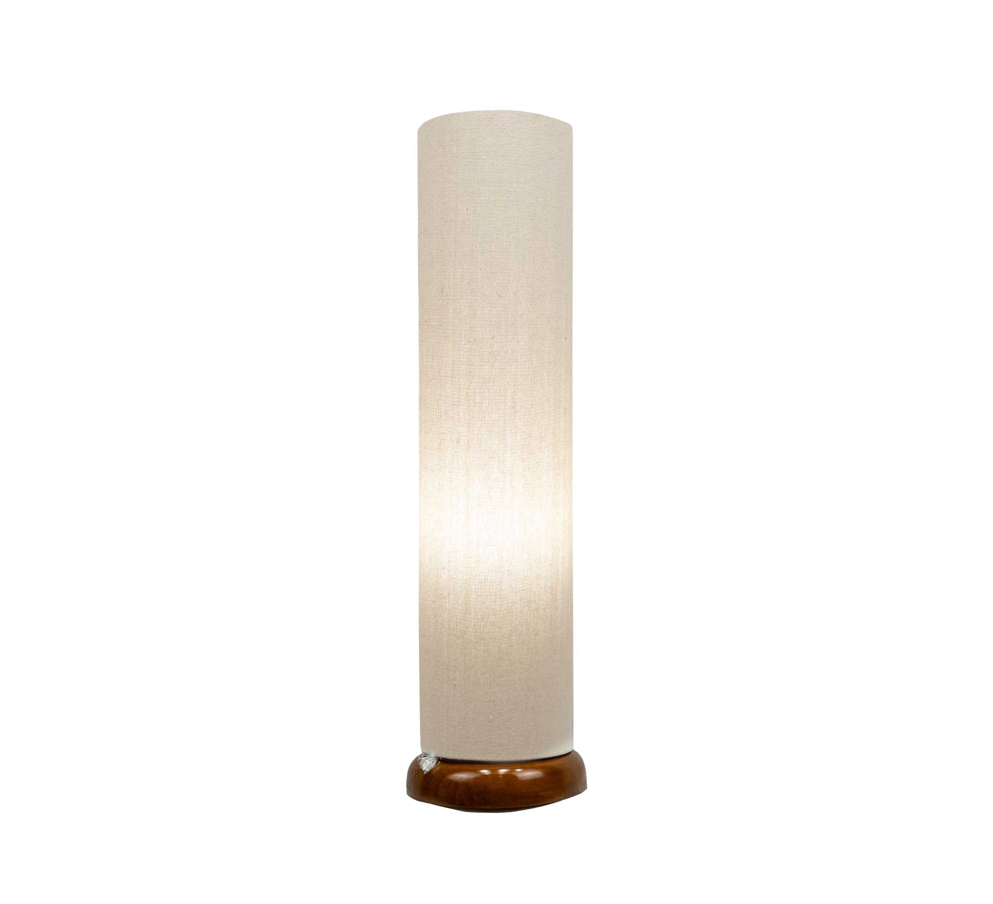 Cylindrical floor lamp with warm wooden base - Vitrine Furniture - Lighting