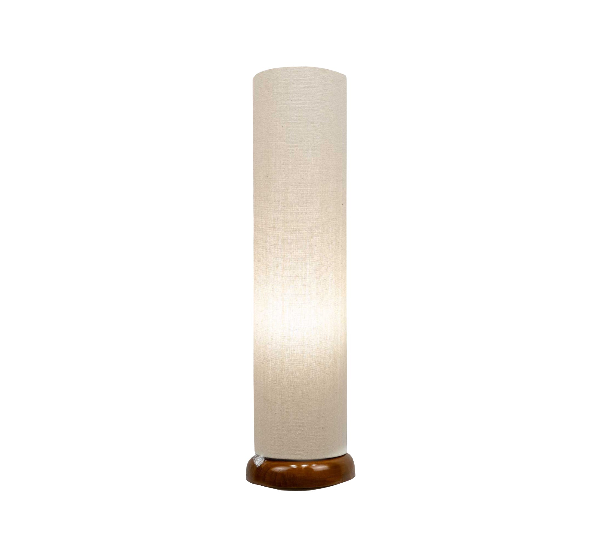 Cylindrical floor lamp with warm wooden base - Vitrine Furniture - Lighting