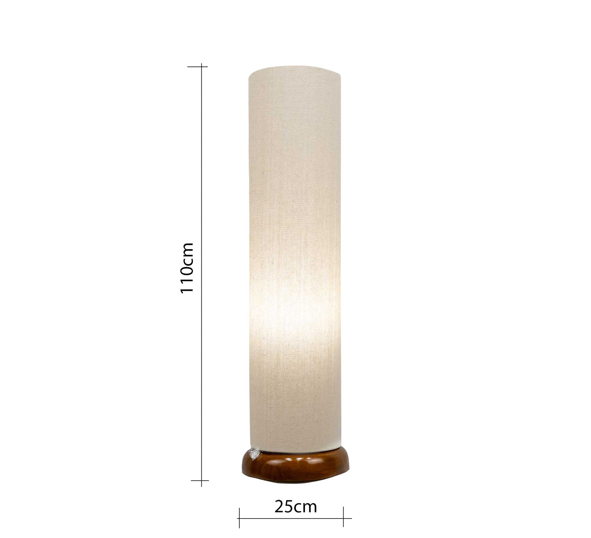 Cylindrical floor lamp with warm wooden base - Vitrine Furniture - Lighting