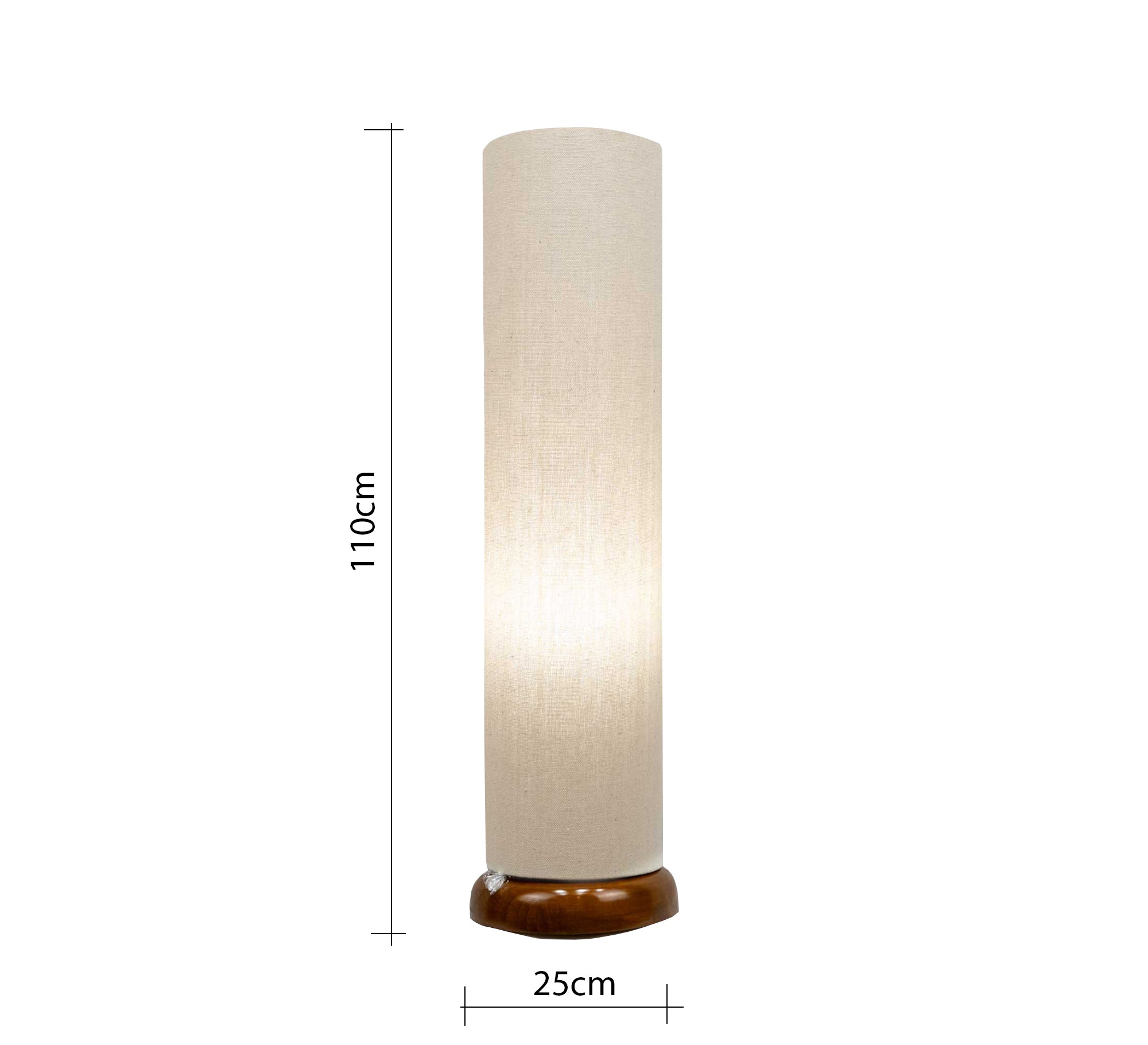 Cylindrical floor lamp with warm wooden base - Vitrine Furniture - Lighting