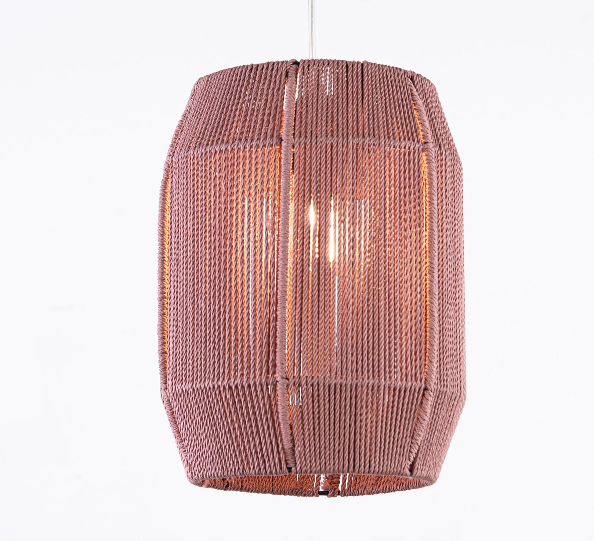 Cylindrical macrame chandelier - Vitrine Furniture - Lighting