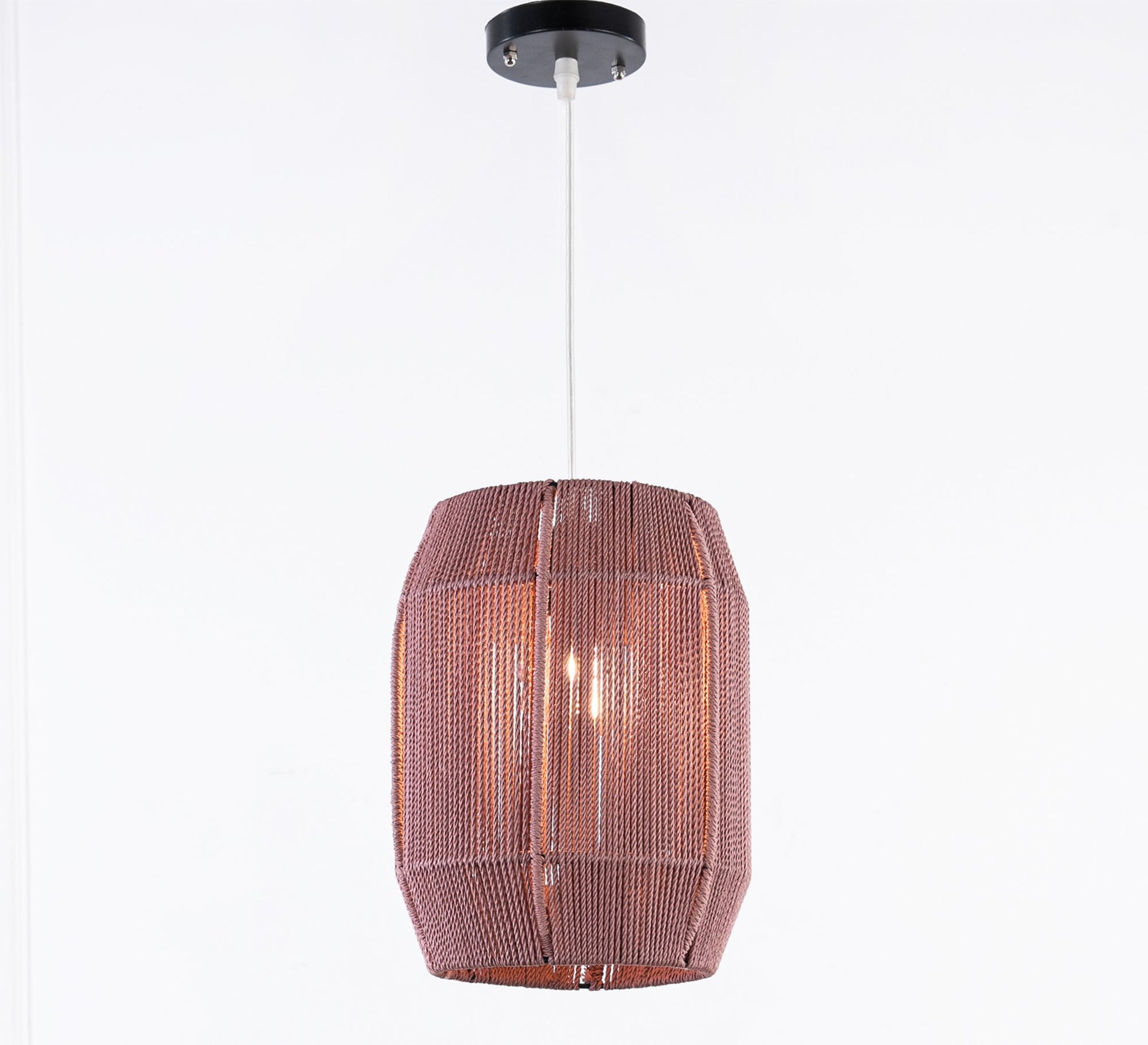 Cylindrical macrame chandelier - Vitrine Furniture - Lighting