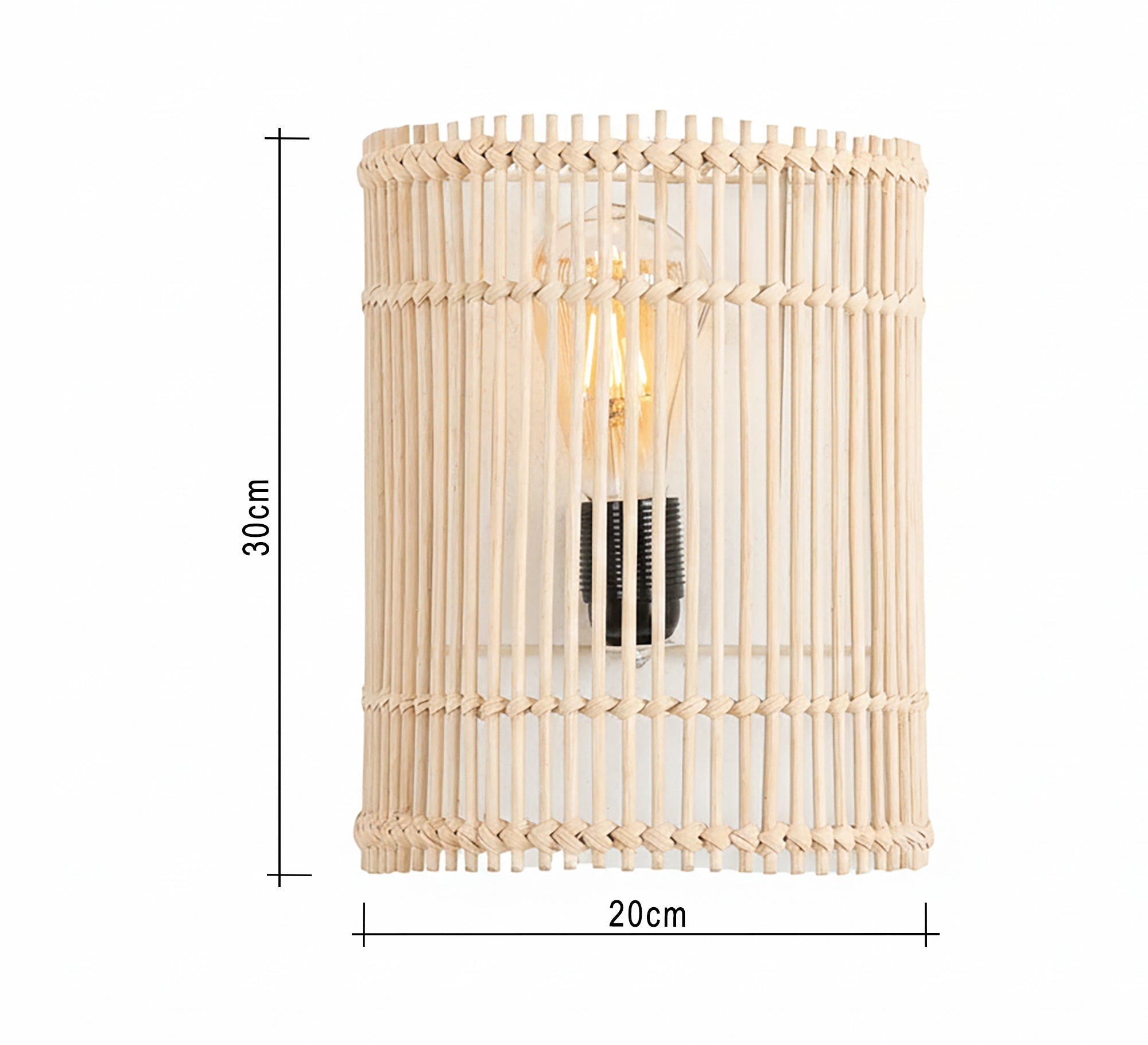 Cylindrical wall sconce made of long bamboo sticks - Vitrine Furniture - Wall Sconce