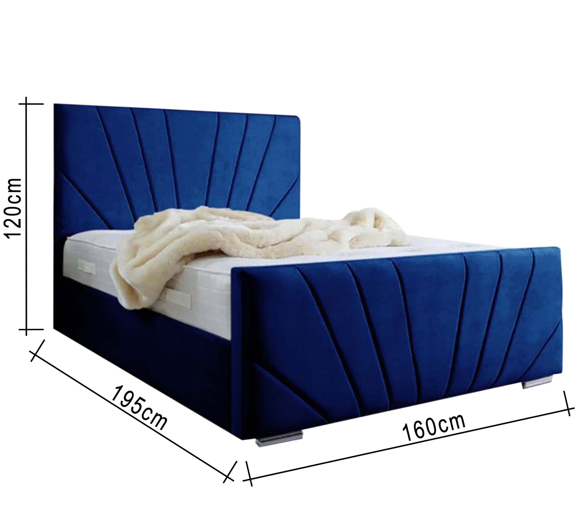 Dark blue bed with luxurious design - Vitrine Furniture - Furniture