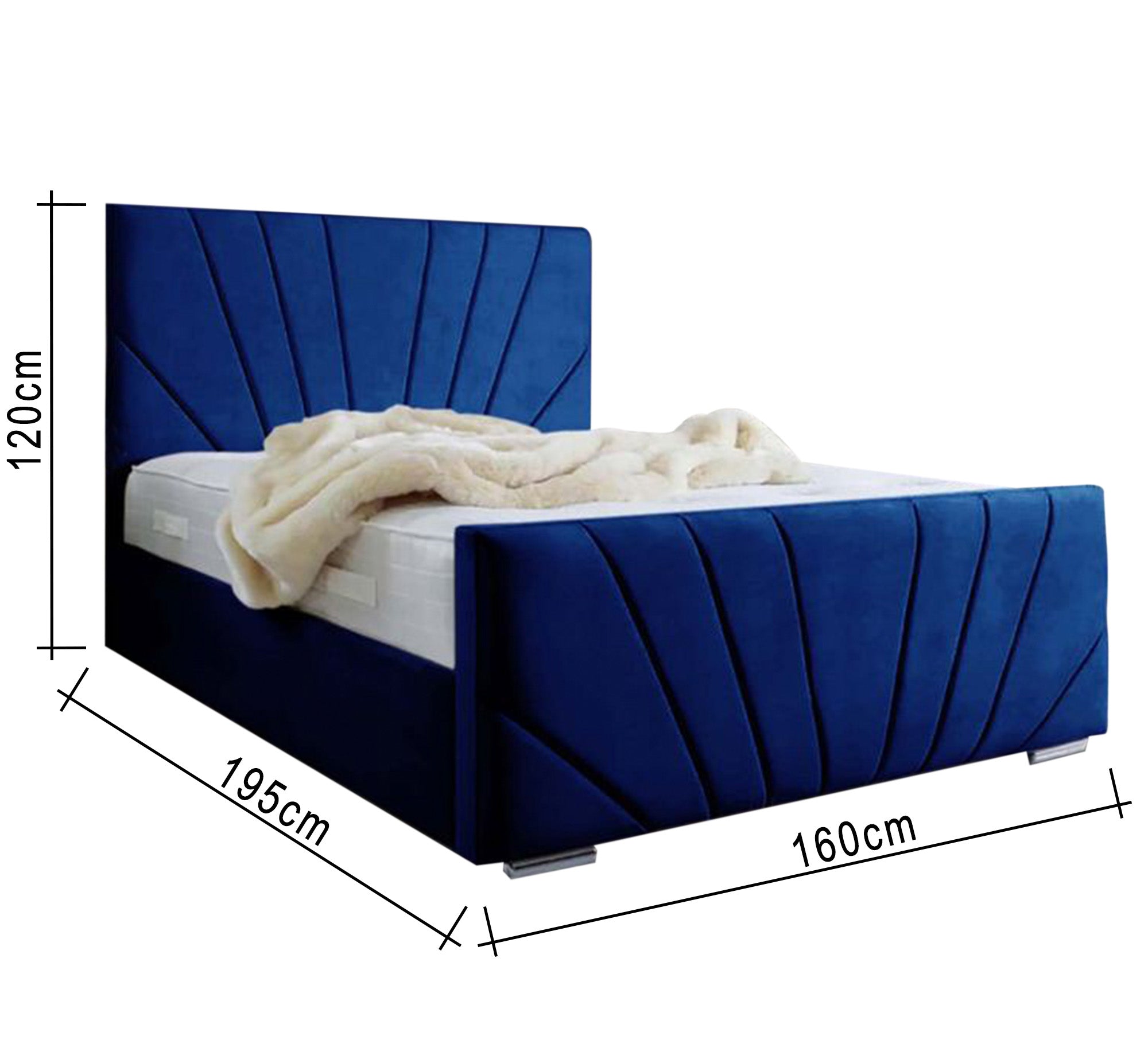 Dark blue bed with luxurious design - Vitrine Furniture - Furniture