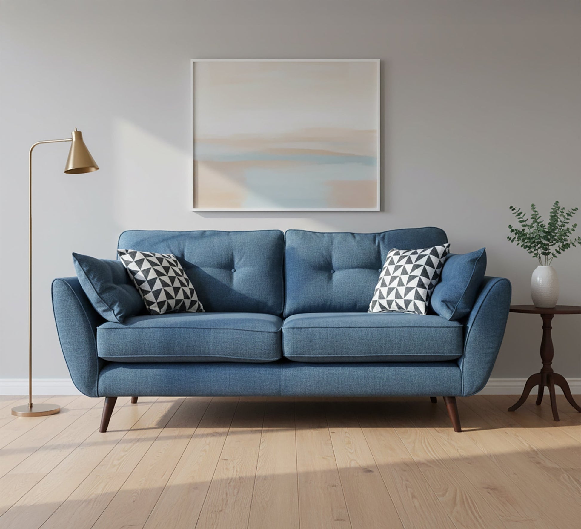 Dark blue sofa with curved armrests - Vitrine Furniture - Living room Sofas