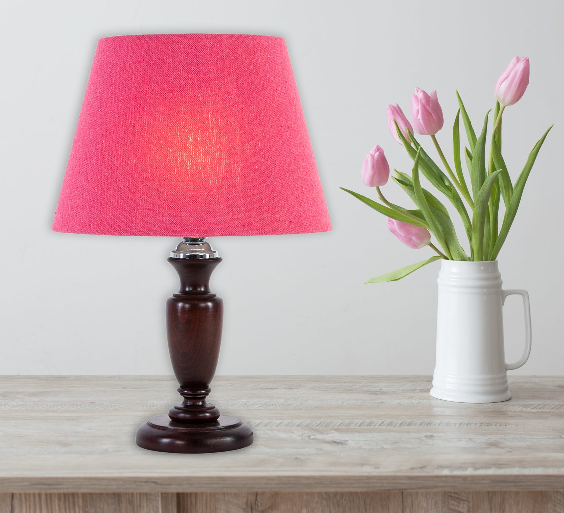 Dark brown column desk lamp - Vitrine Furniture - Lighting