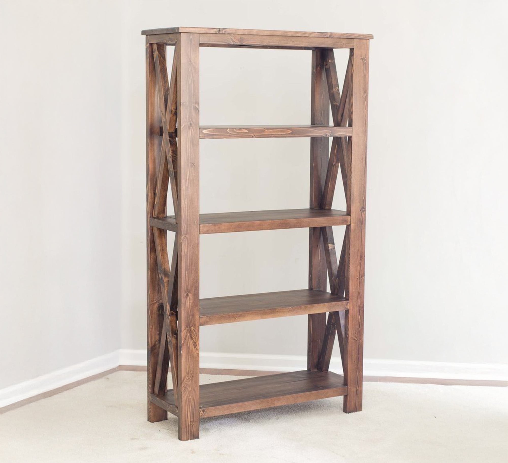 Dark brown lattice - designed bookcase - Vitrine Furniture - Furniture