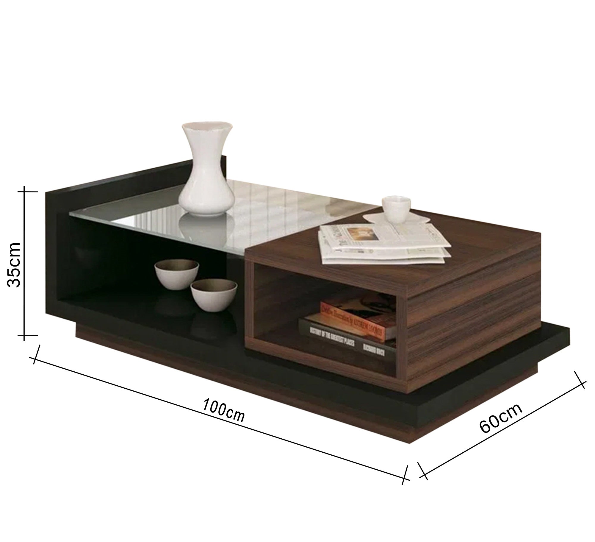 Dark Brown Living Room Coffee Table – Chic & Durable - Vitrine Furniture - Furniture