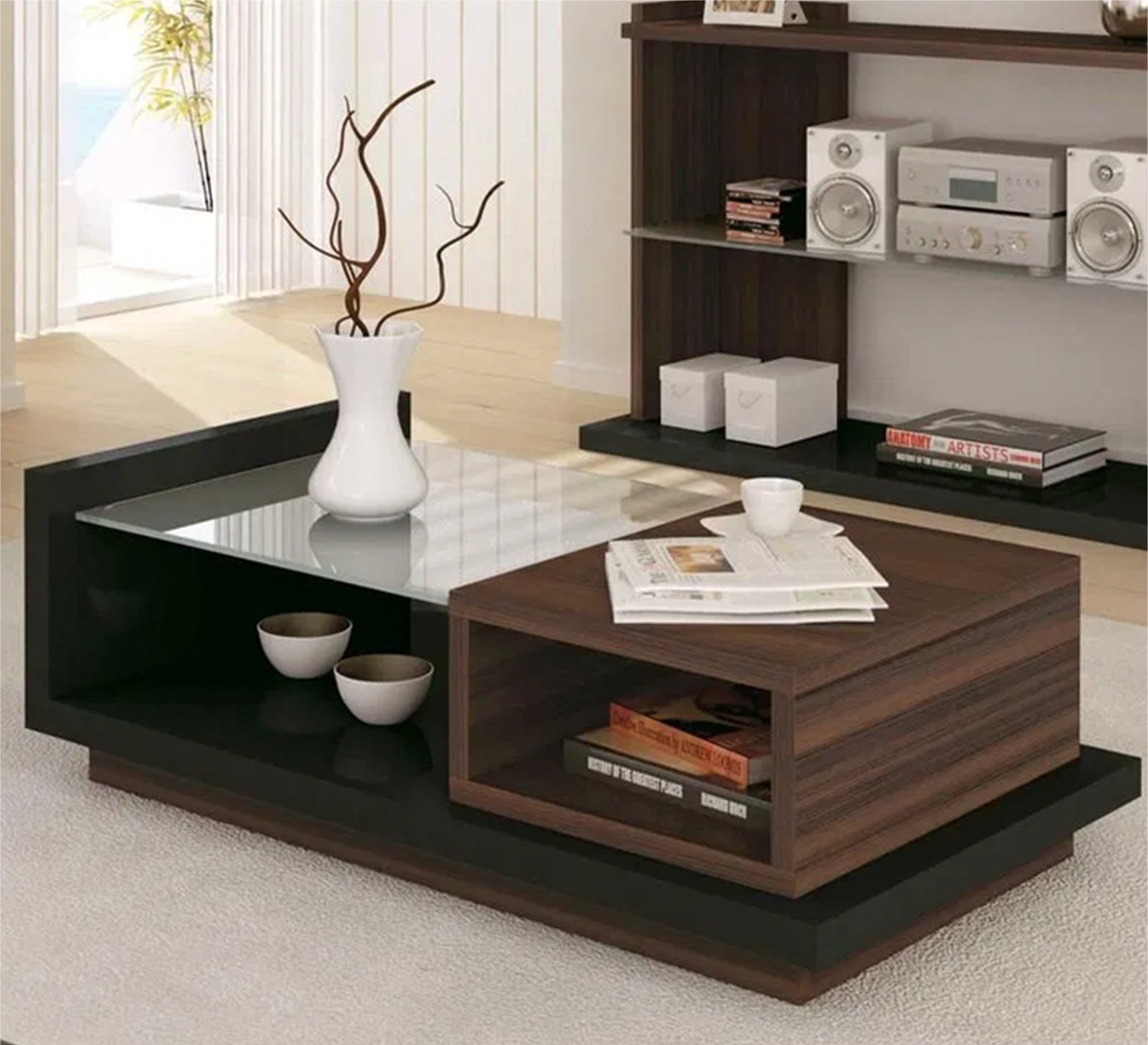 Dark Brown Living Room Coffee Table – Chic & Durable - Vitrine Furniture - Furniture