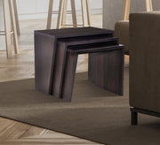 Dark Brown Nesting Table Set of 3 - Vitrine Furniture - Furniture
