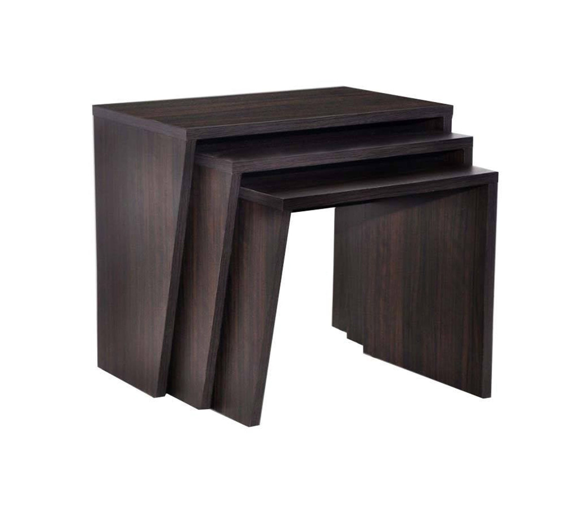Dark Brown Nesting Table Set of 3 - Vitrine Furniture - Furniture