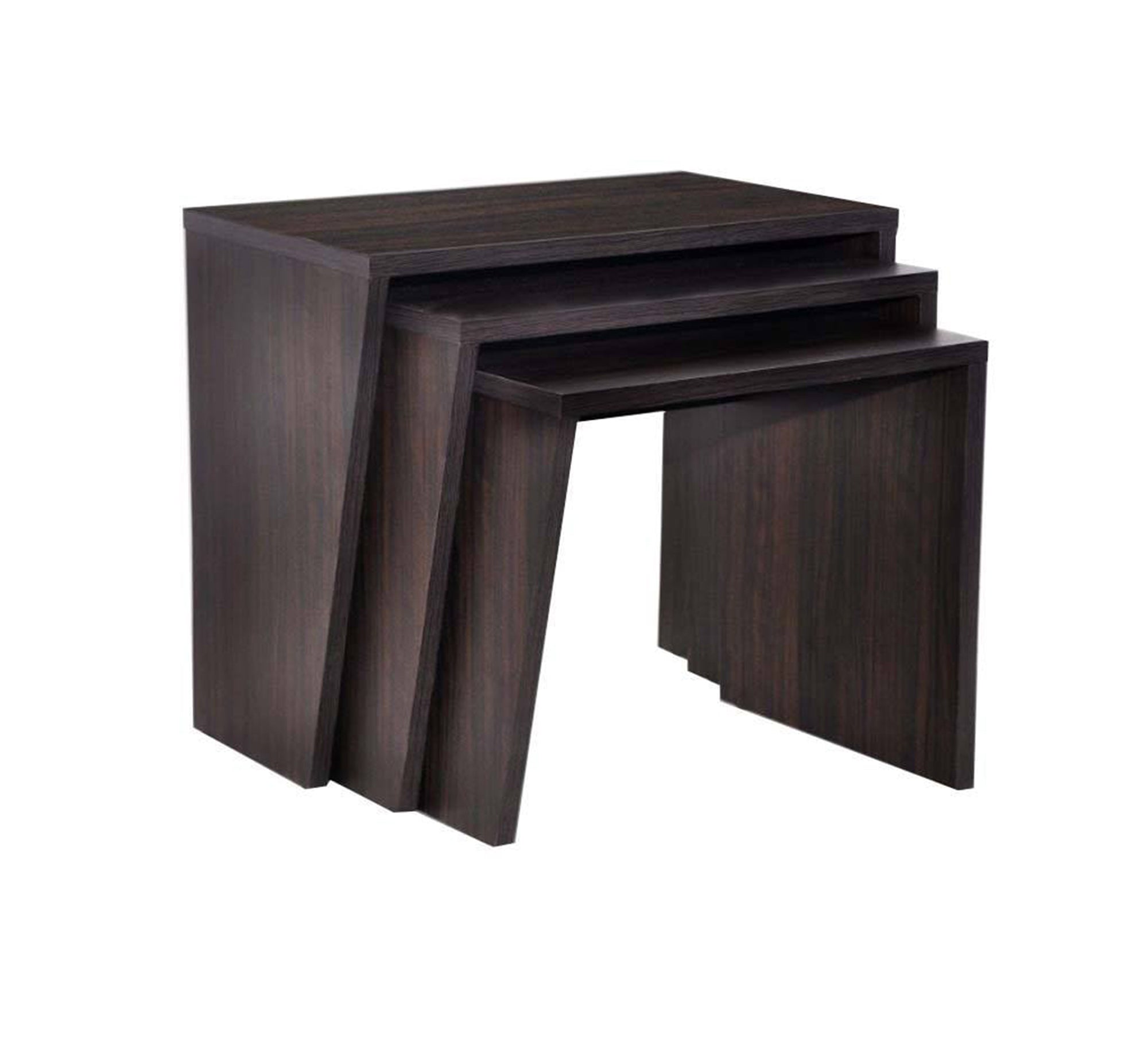 Dark Brown Nesting Table Set of 3 - Vitrine Furniture - Furniture