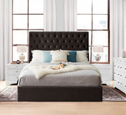 Dark brown upholstered bed - Vitrine Furniture - Furniture