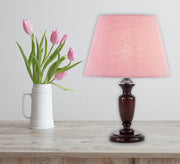 Dark brown wooden column lamp - Vitrine Furniture - Lighting