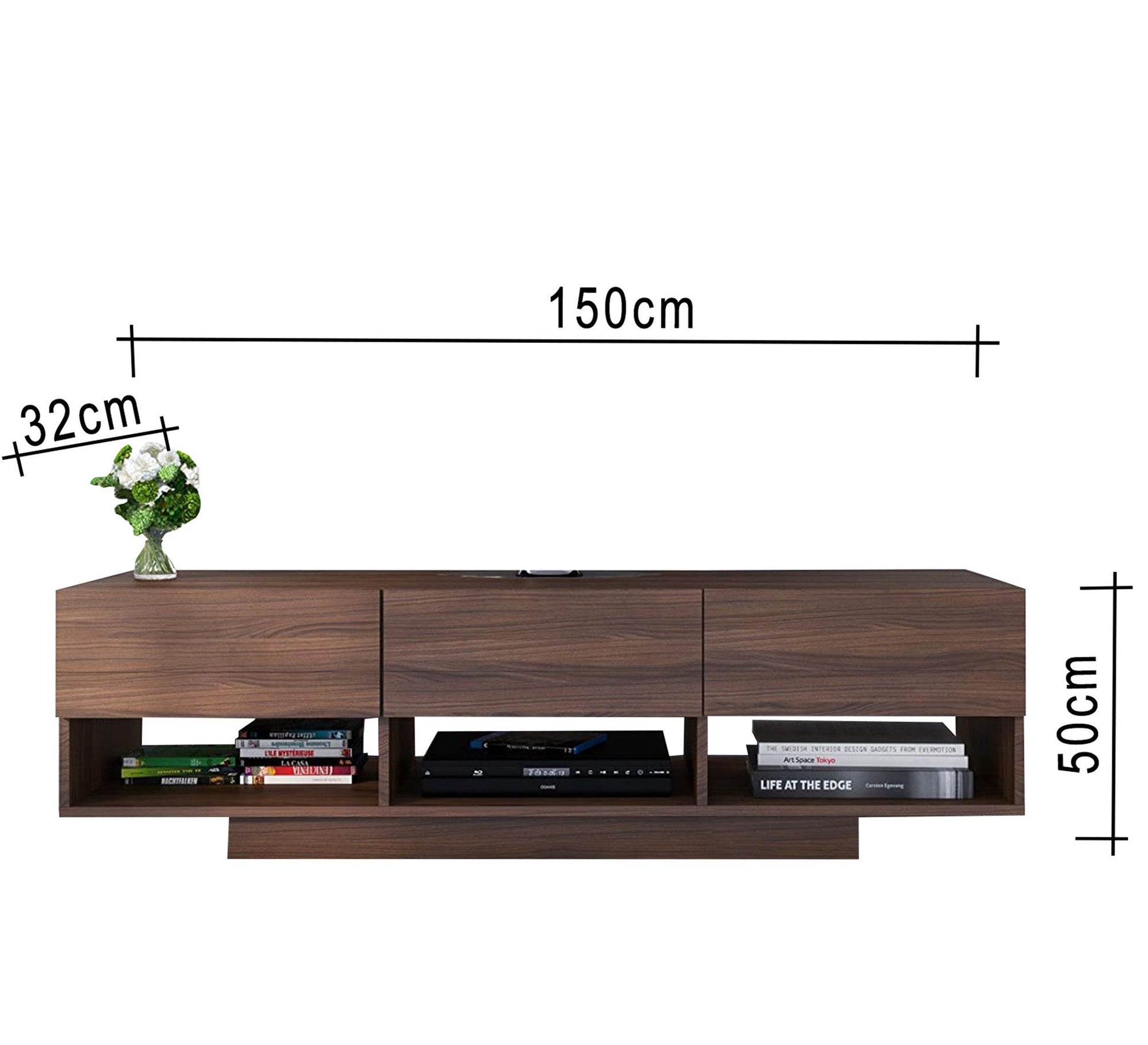 Dark brown wooden TV unit - Vitrine Furniture - TV Table & Cabinet