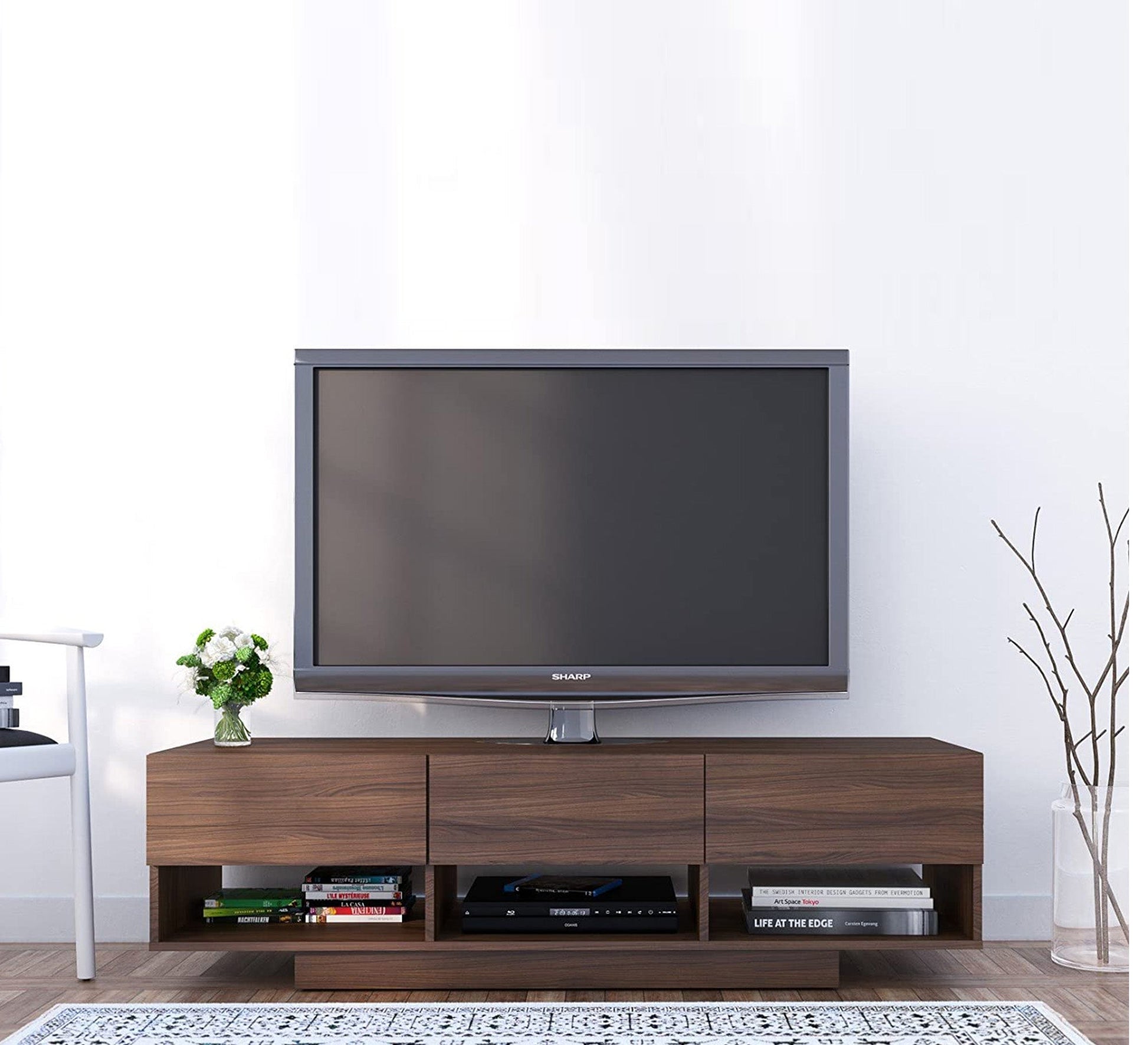 Dark brown wooden TV unit - Vitrine Furniture - TV Table & Cabinet