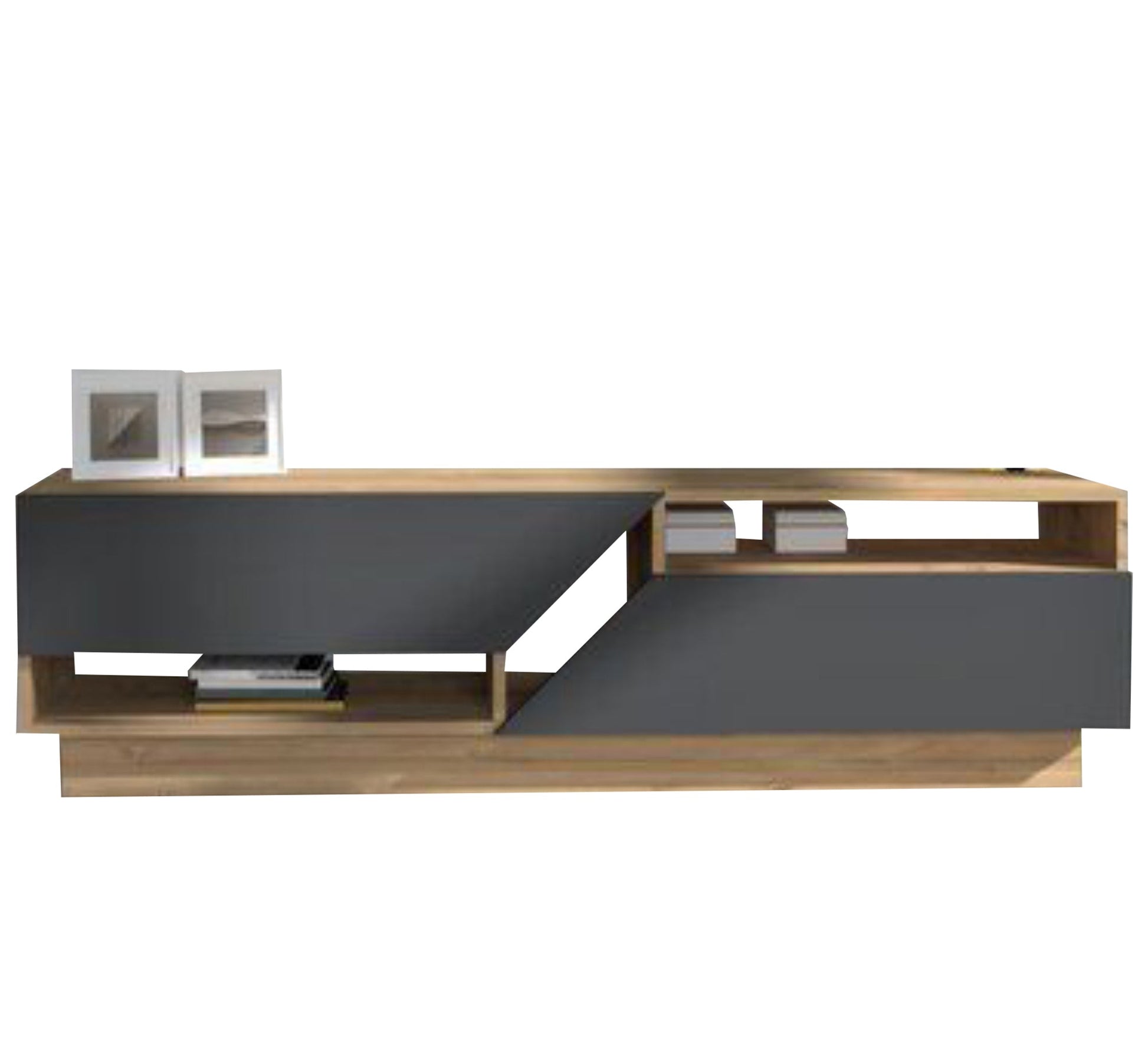 Dark gray and beige TV table - Vitrine Furniture - Furniture