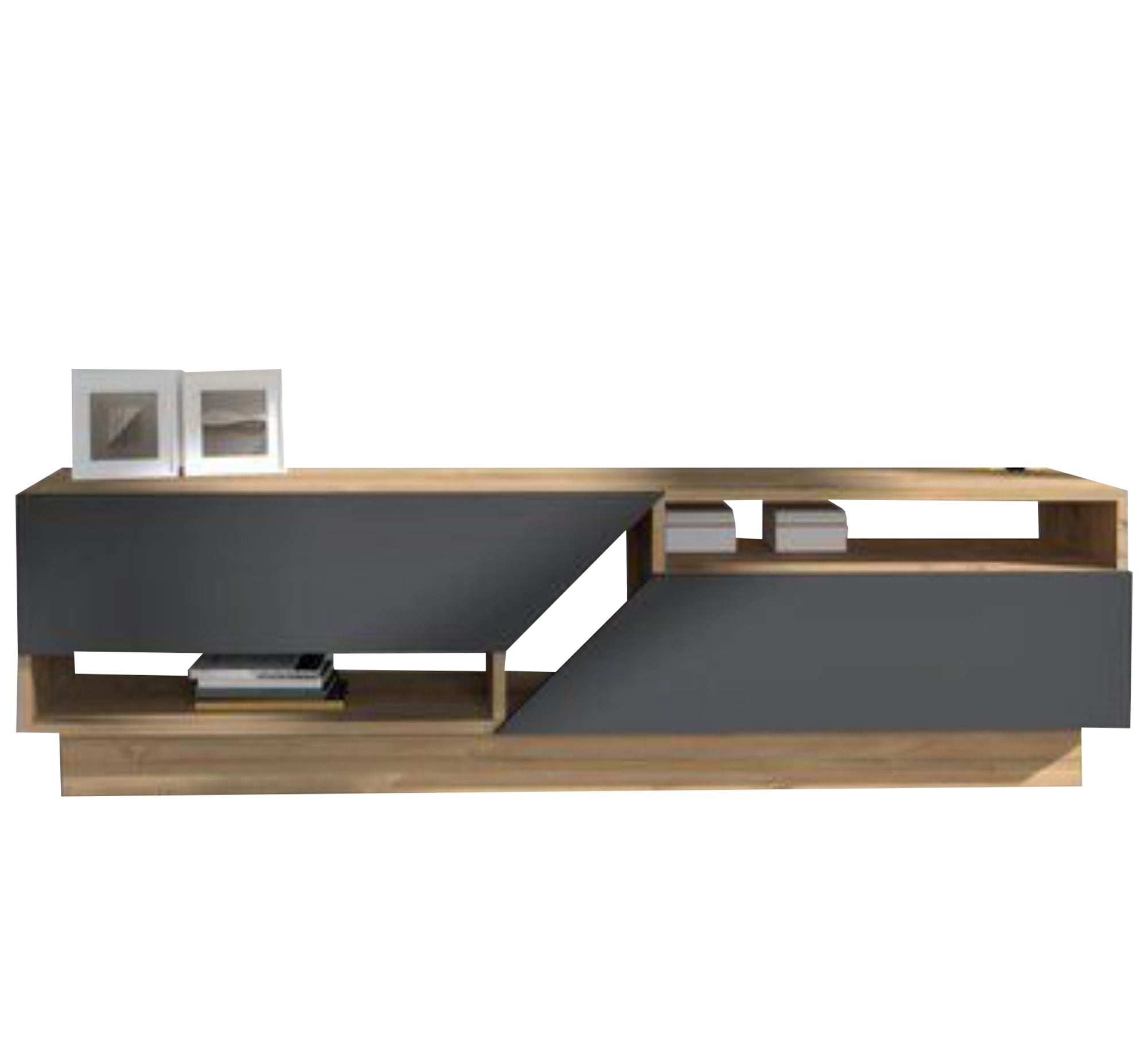 Dark gray and beige TV table - Vitrine Furniture - Furniture