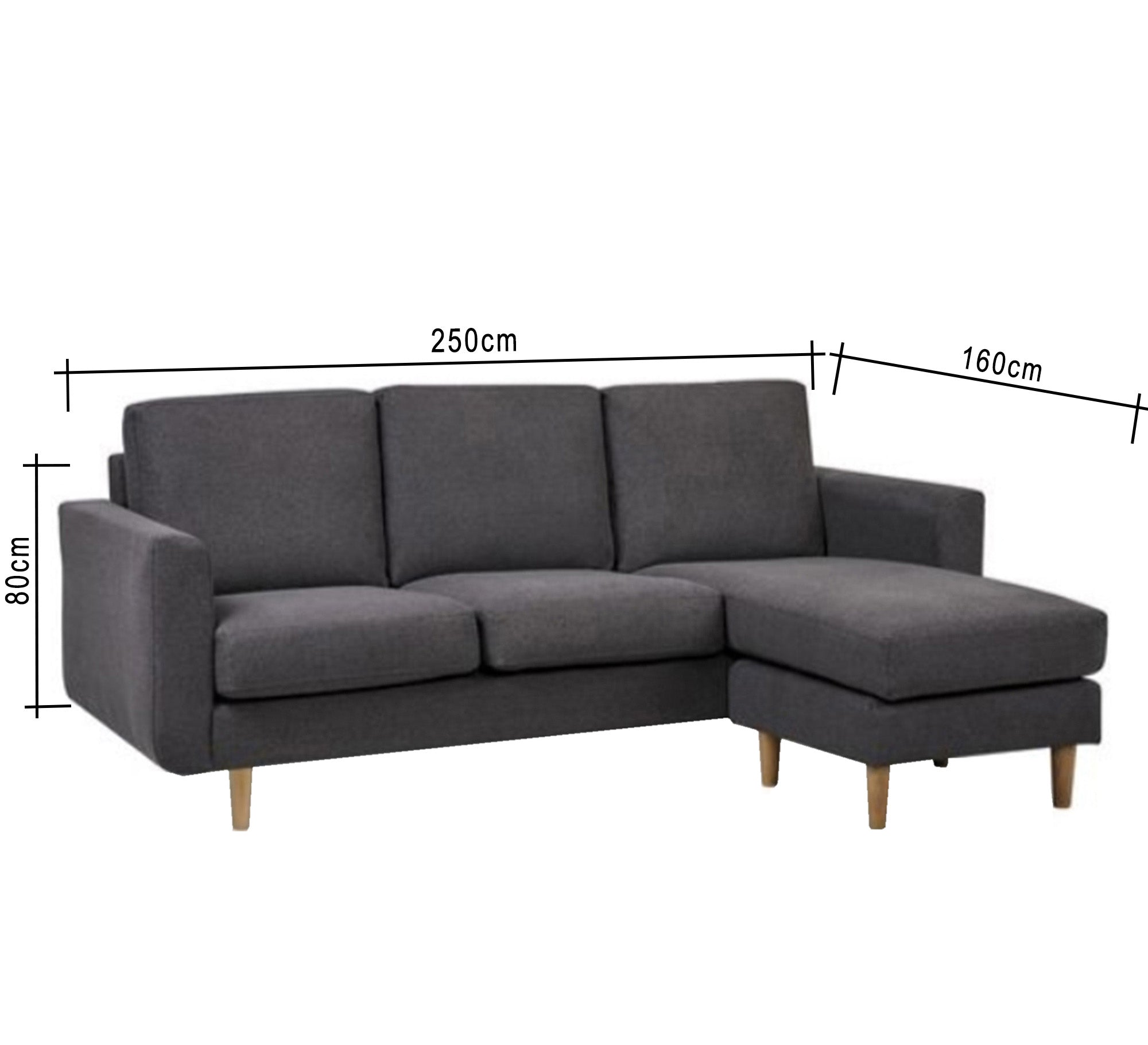 Dark gray corner L with high legs - Vitrine Furniture - L - shape sofa set