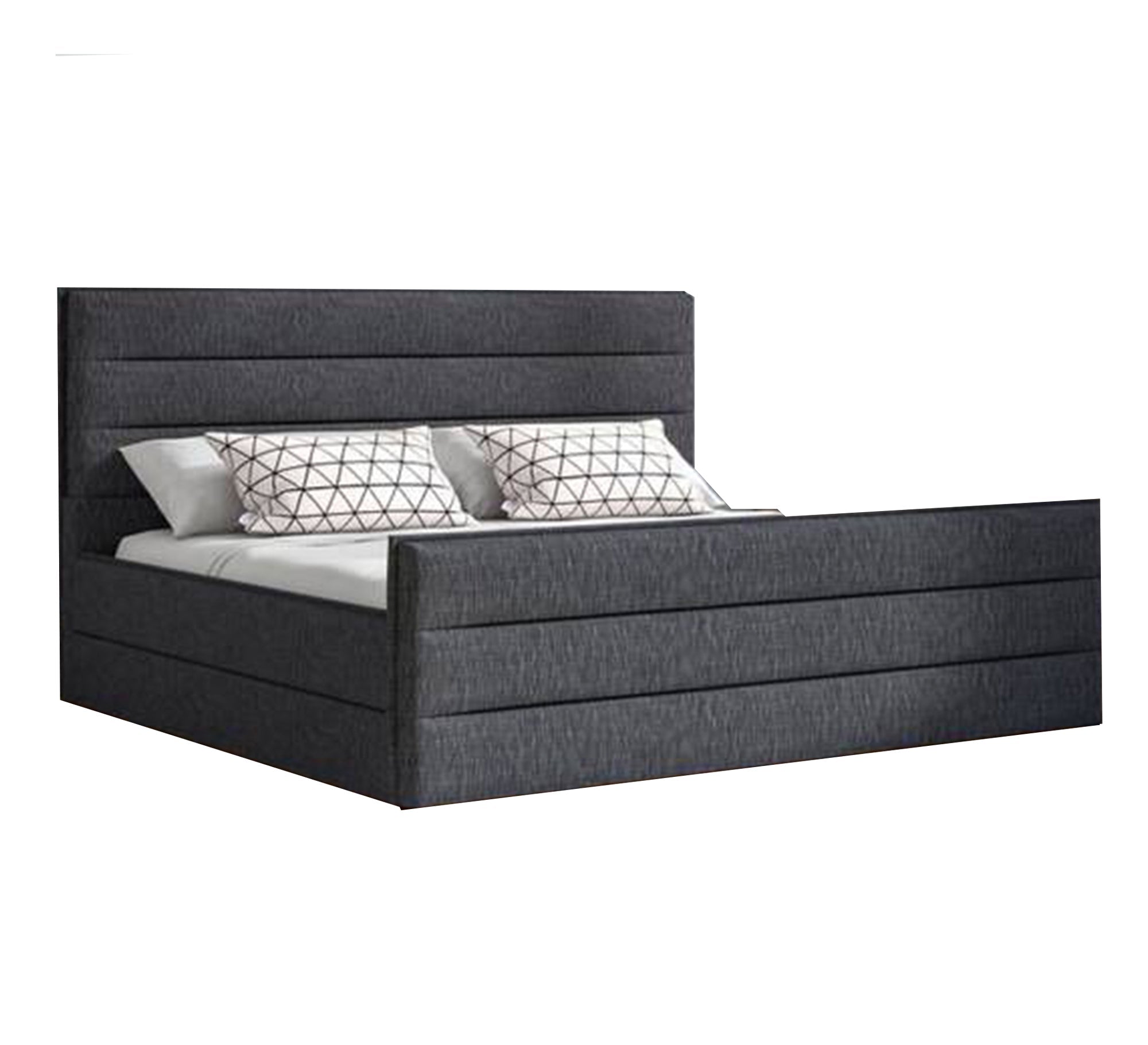 Dark gray horizontal striped bed - Vitrine Furniture - Furniture