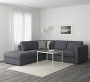 Dark gray L - shape corner with chaise longue - Vitrine Furniture - L - shape sofa set